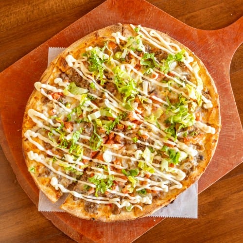 Steak & Cheese Pizza.